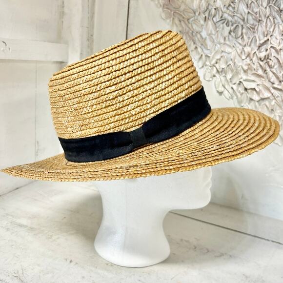 Lack of Color 100% Braided Straw Wide Brim Outdoor Sun Hat Beige One Size - Picture 2 of 7